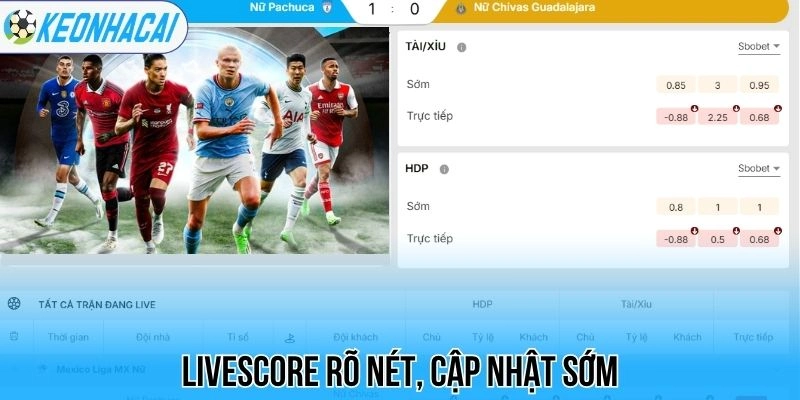 Kèo nhà cái 123 Livescore rõ nét, cập nhật sớm